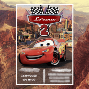 Invito WhatsApp Compleanno – Collezione "Fast & Fun" (Tema Cars)